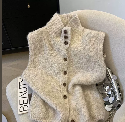 STACY - GILET EN TRICOT SANS MANCHES SOPHISTIQUÉ M - GILET EN TRICOT SANS MANCHES SOPHISTIQUÉ