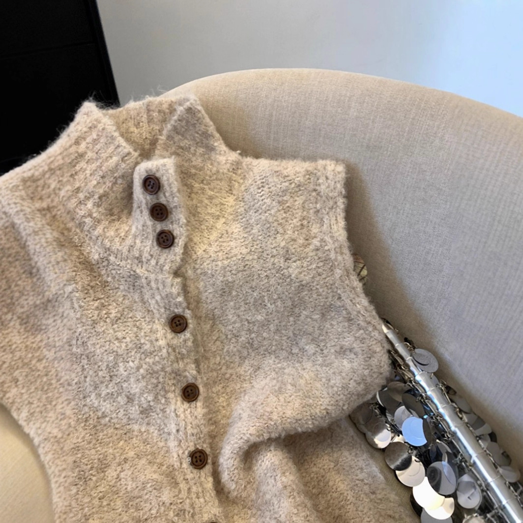 STACY - GILET EN TRICOT SANS MANCHES SOPHISTIQUÉ M - GILET EN TRICOT SANS MANCHES SOPHISTIQUÉ