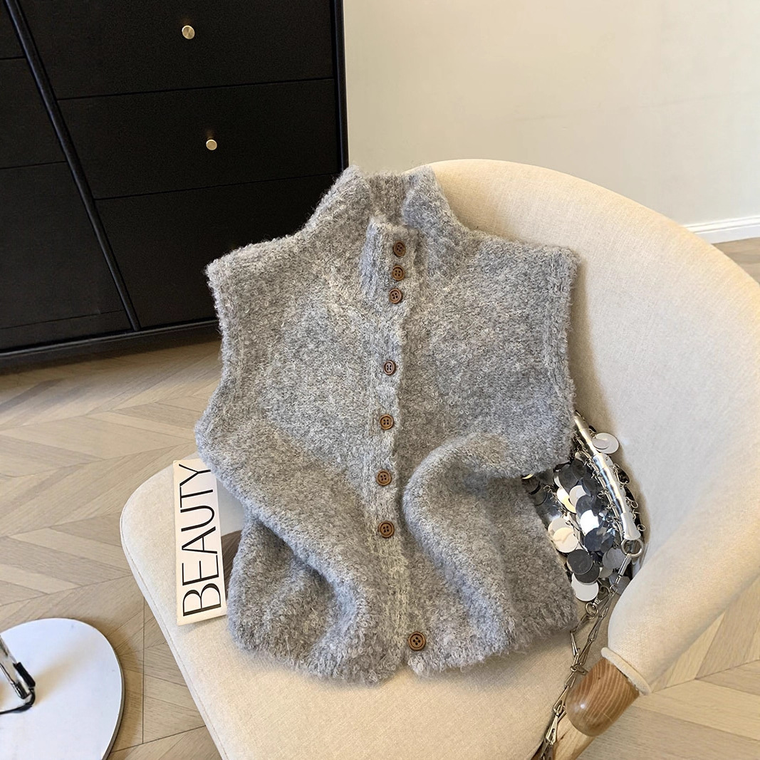 STACY - GILET EN TRICOT SANS MANCHES SOPHISTIQUÉ M - GILET EN TRICOT SANS MANCHES SOPHISTIQUÉ