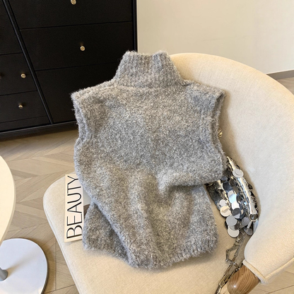 STACY - GILET EN TRICOT SANS MANCHES SOPHISTIQUÉ M - GILET EN TRICOT SANS MANCHES SOPHISTIQUÉ