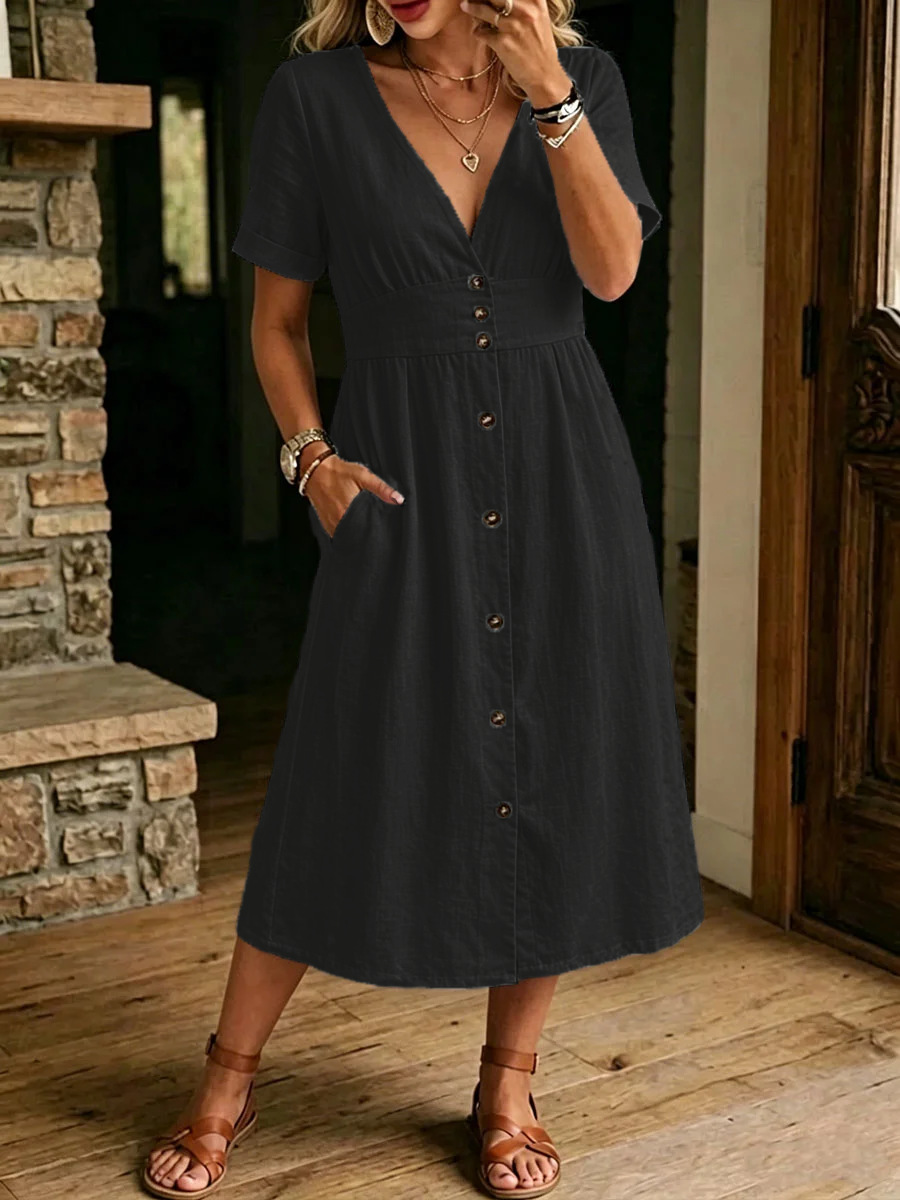 ZARA | ROBE MIDI À BOUTONS SUR LE DEVANT