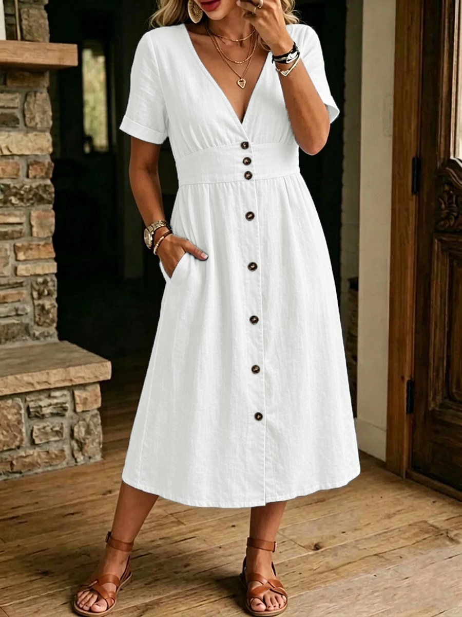 ZARA | ROBE MIDI À BOUTONS SUR LE DEVANT
