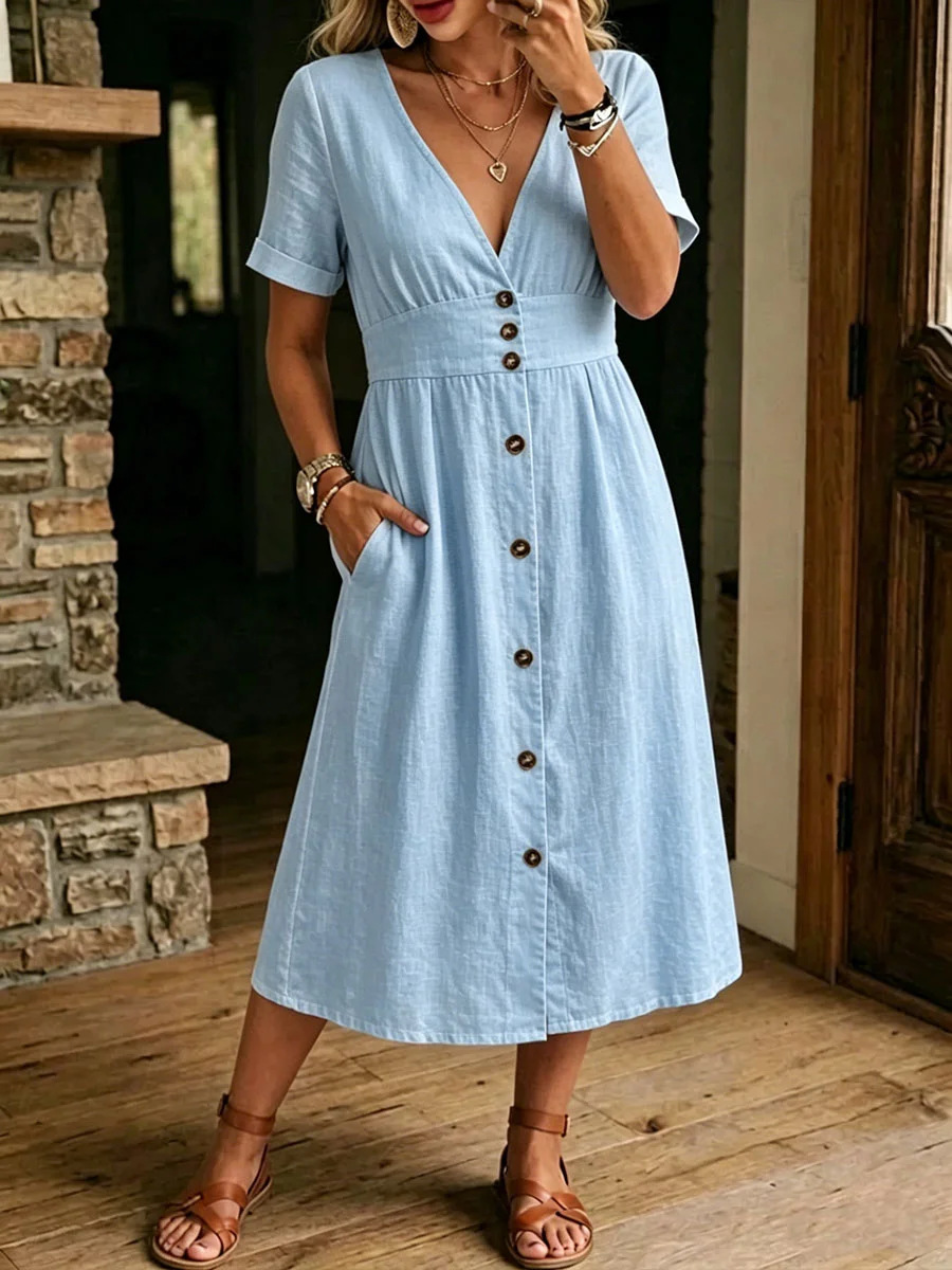 ZARA | ROBE MIDI À BOUTONS SUR LE DEVANT
