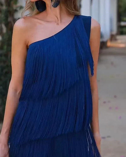 Dalia - Robe élégante à franges