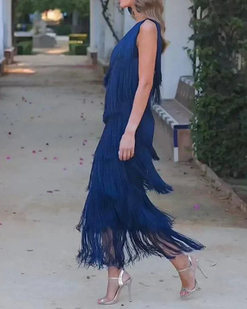 Dalia - Robe élégante à franges