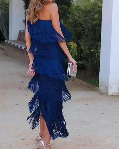 Dalia - Robe élégante à franges
