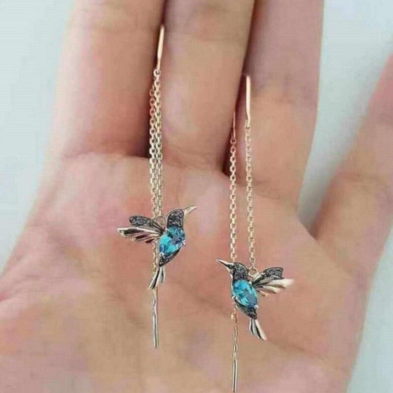Boucles d'oreilles design colibri