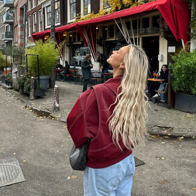 Faye™ - Veste en cuir surdimensionnée