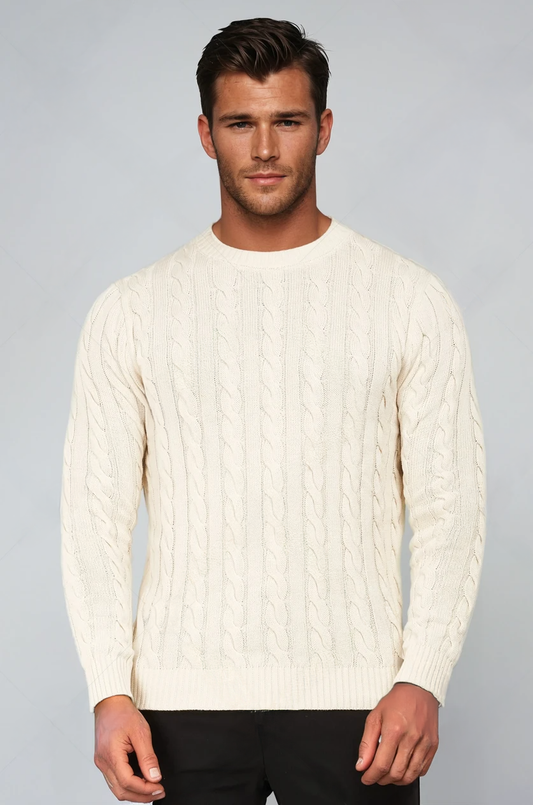 LE PULL COL ROND EN MAILLE CÂBLE