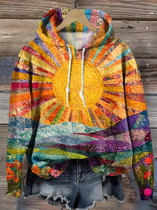 Ambre | Sweat à capuche lever de soleil coloré