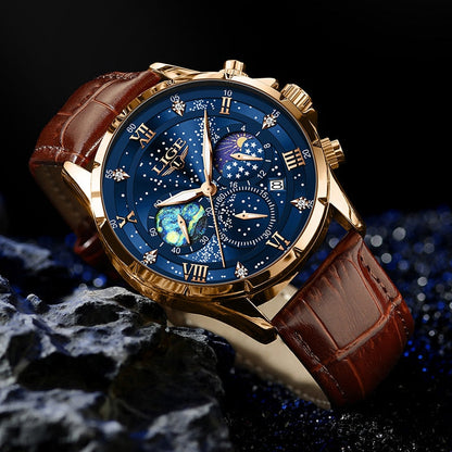 Montre élégante avec phases de lune