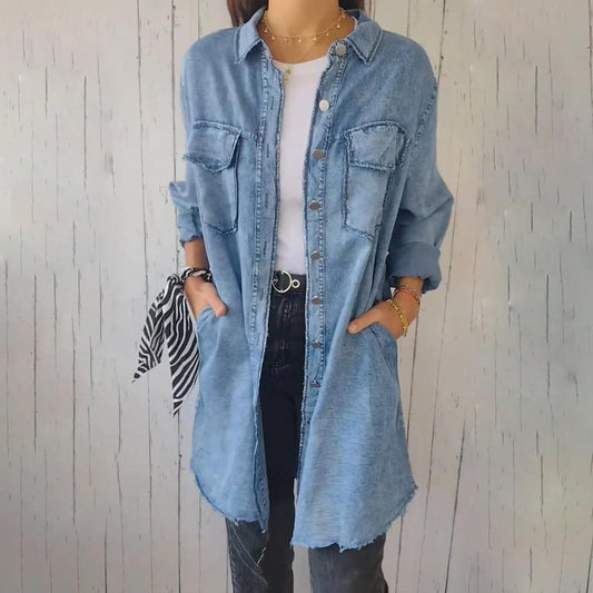 Deandra™ - Chemise en jean surdimensionnée