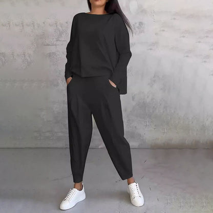 FRANÇOISE - ENSEMBLE 2 PIÈCES HAUT À MANCHES LONGUES ET PANTALON