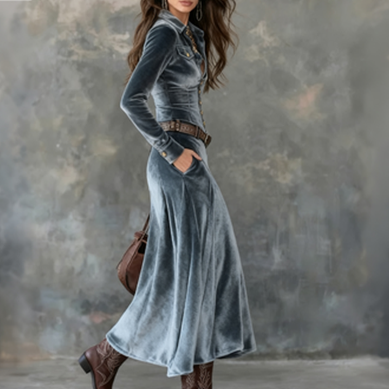 Madeleine™ — Robe élégante à toucher velours