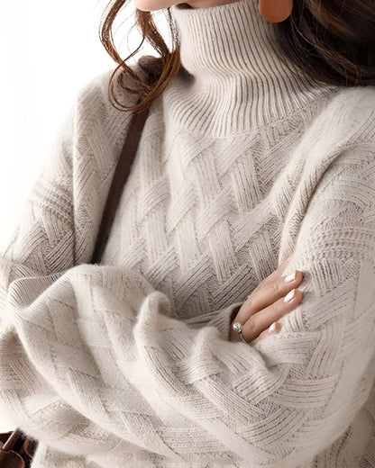 Pull chic à col roulé en cachemire doux