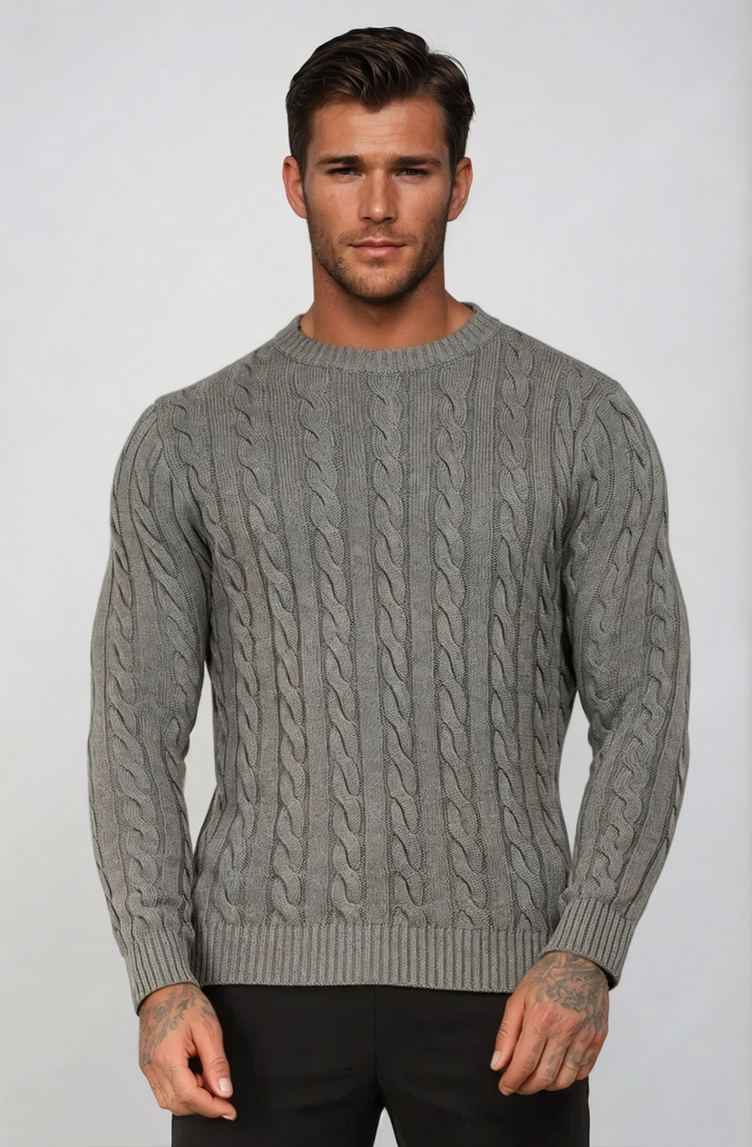 LE PULL COL ROND EN MAILLE CÂBLE