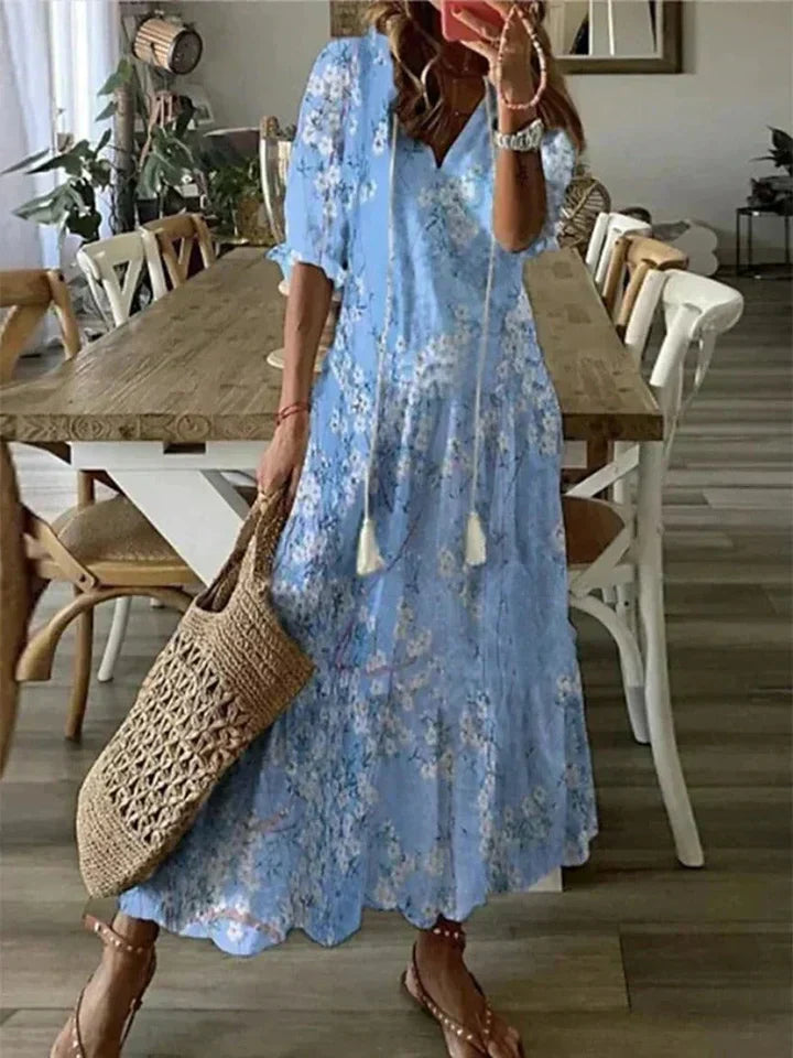 Vilma | Robe d'été élégante à col en V