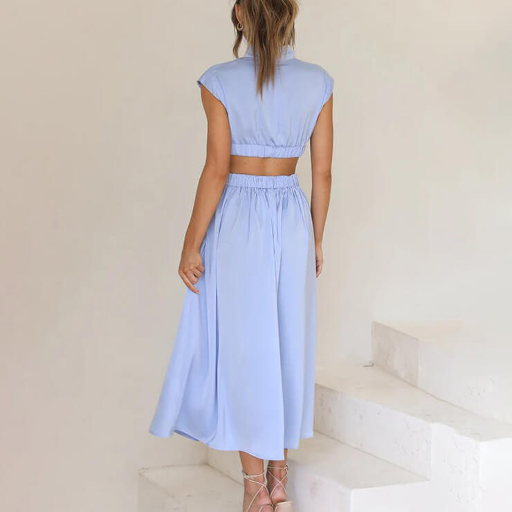 Emilia - Robe élégante décolleté haut