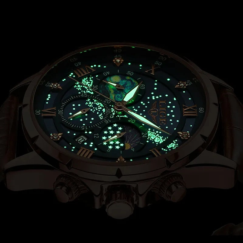 Montre élégante avec phases de lune