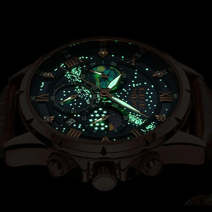Montre élégante avec phases de lune